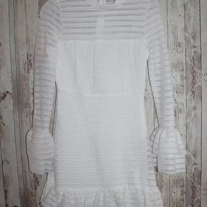 Long Sleeve Lace White Dress